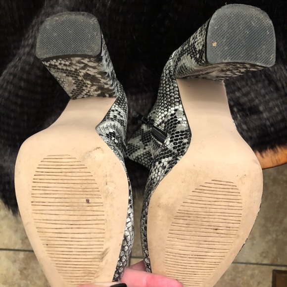 Boutique, Snake Print chunky heel Booties - Picture 3 of 6